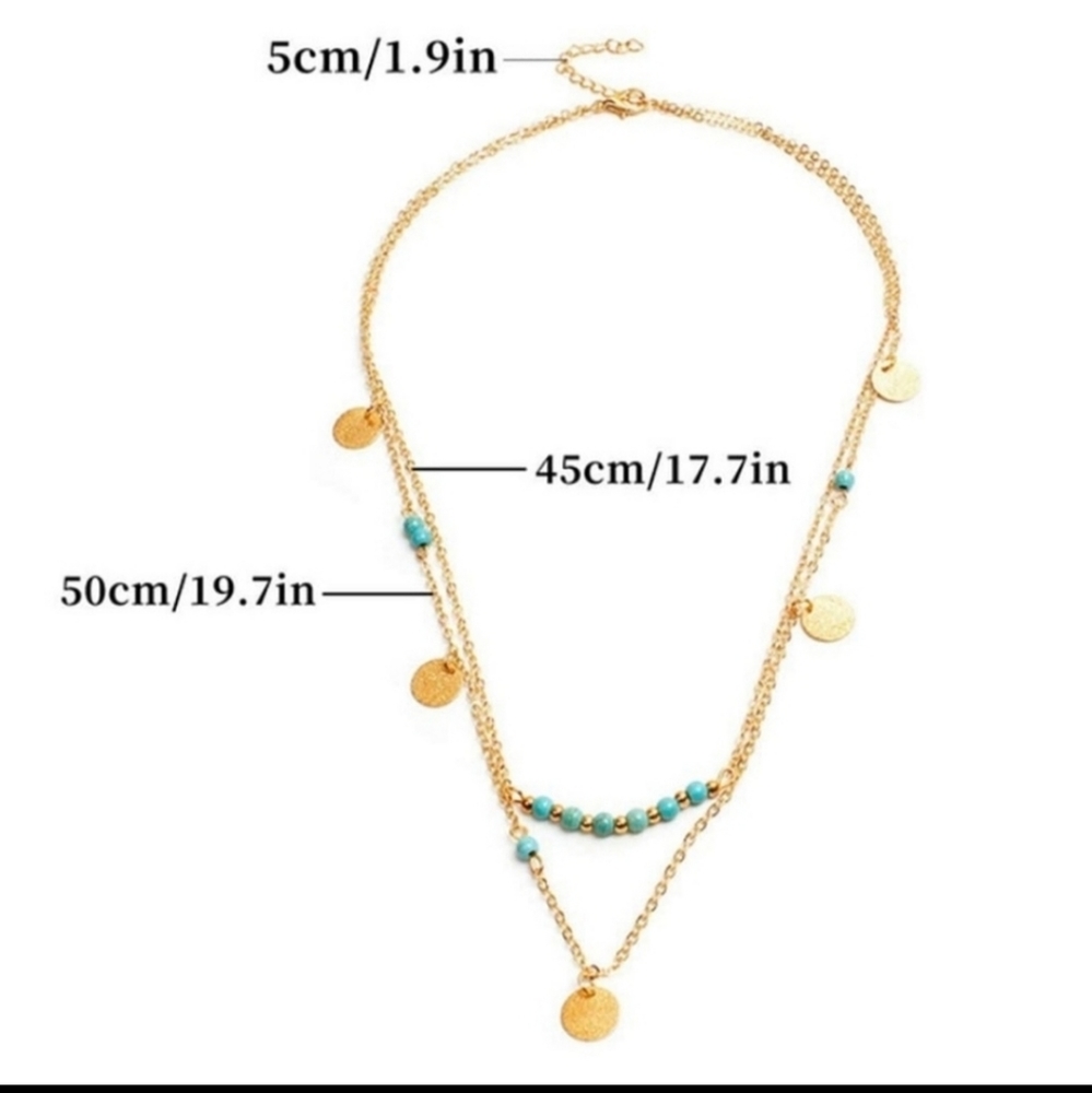 Layered boho beaded and gold necklace - Picture 5 of 5